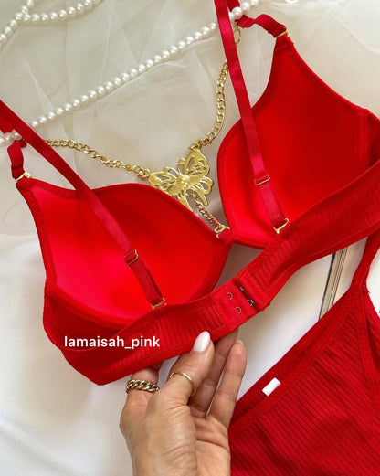 Butterfly Centre Jewel Bra Set