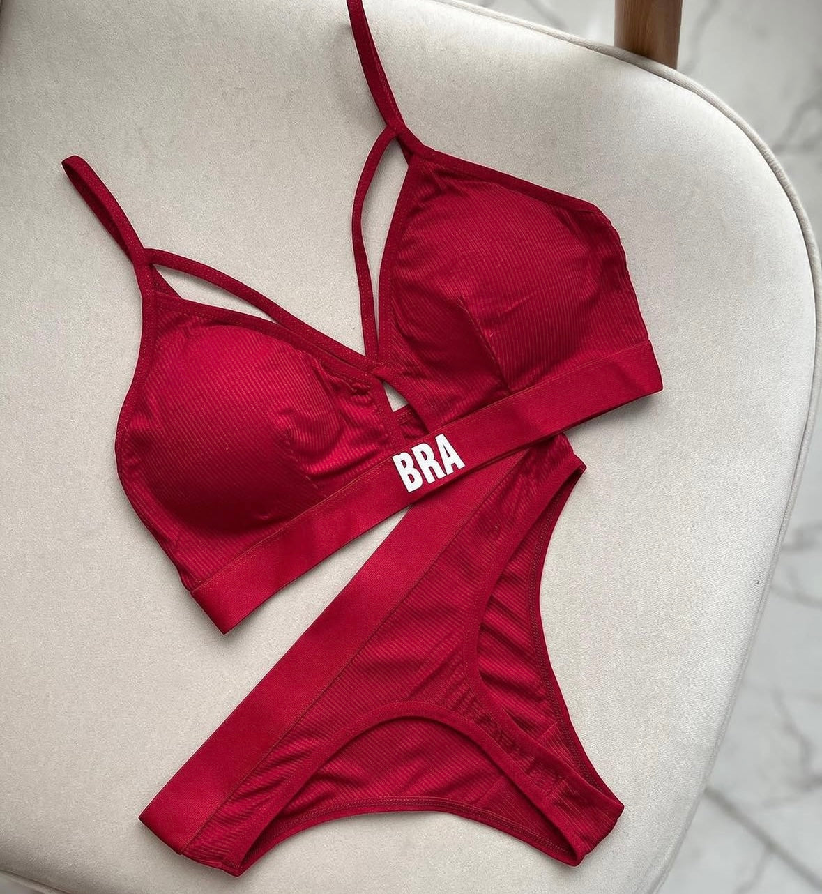 BRA Written Light Padded Bra Set.