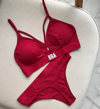 BRA Written Light Padded Bra Set.