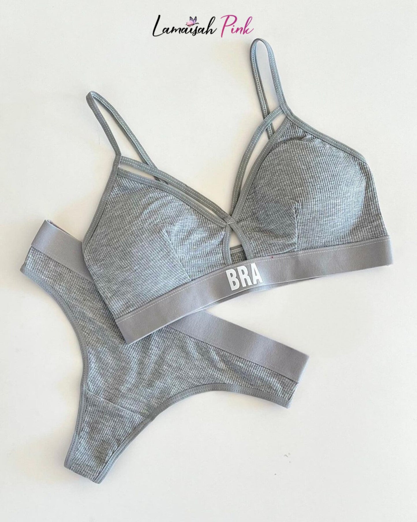BRA Written Light Padded Bra Set.