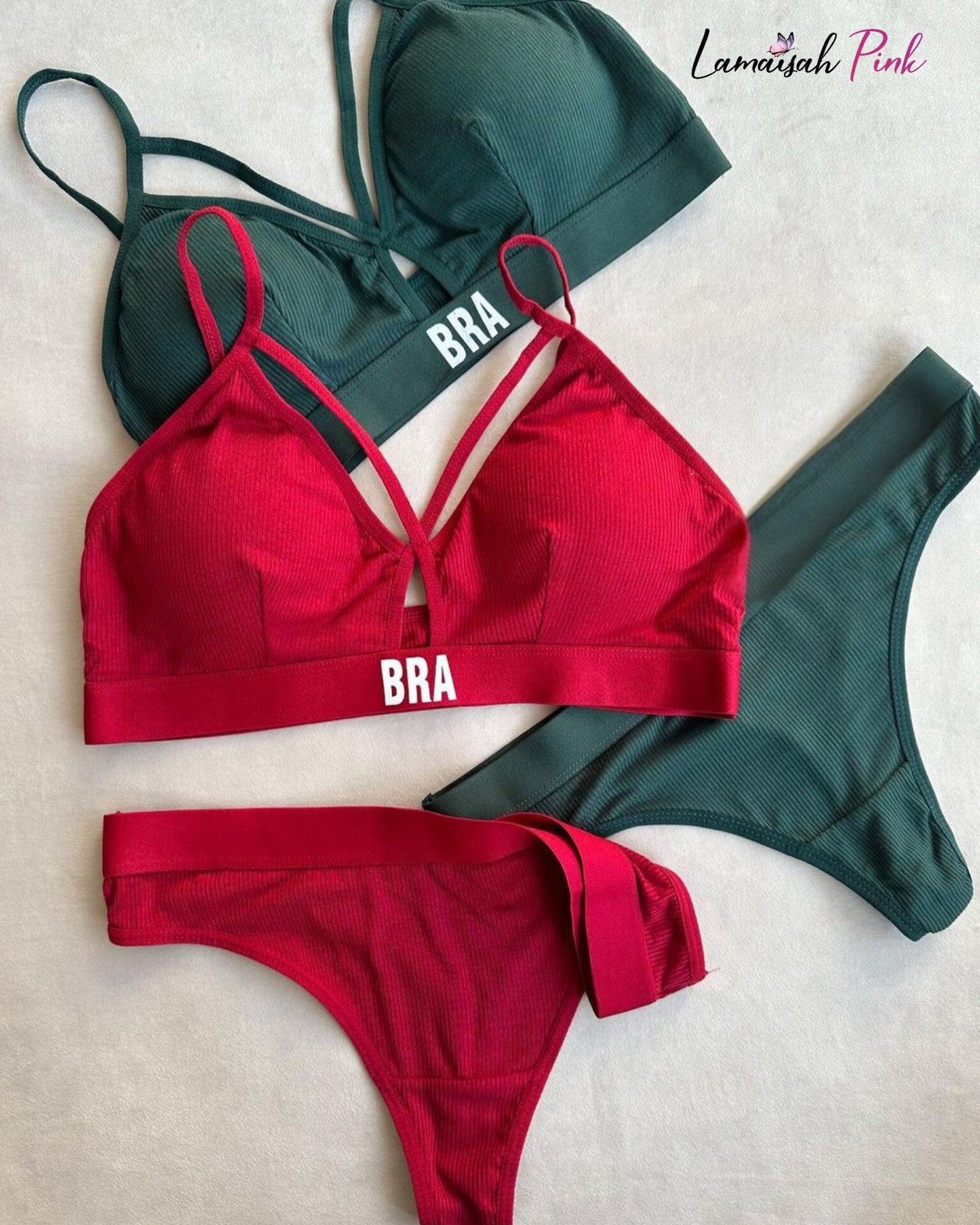 BRA Written Light Padded Bra Set.