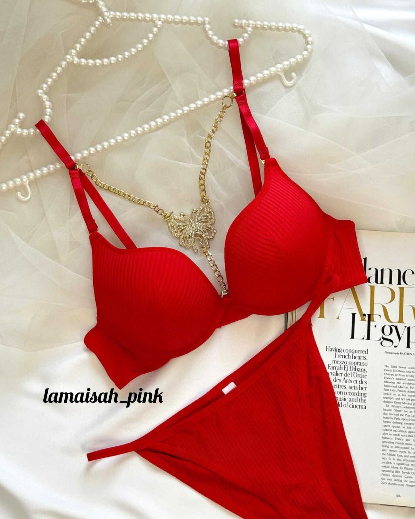 Butterfly Centre Jewel Bra Set