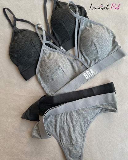 BRA Written Light Padded Bra Set.