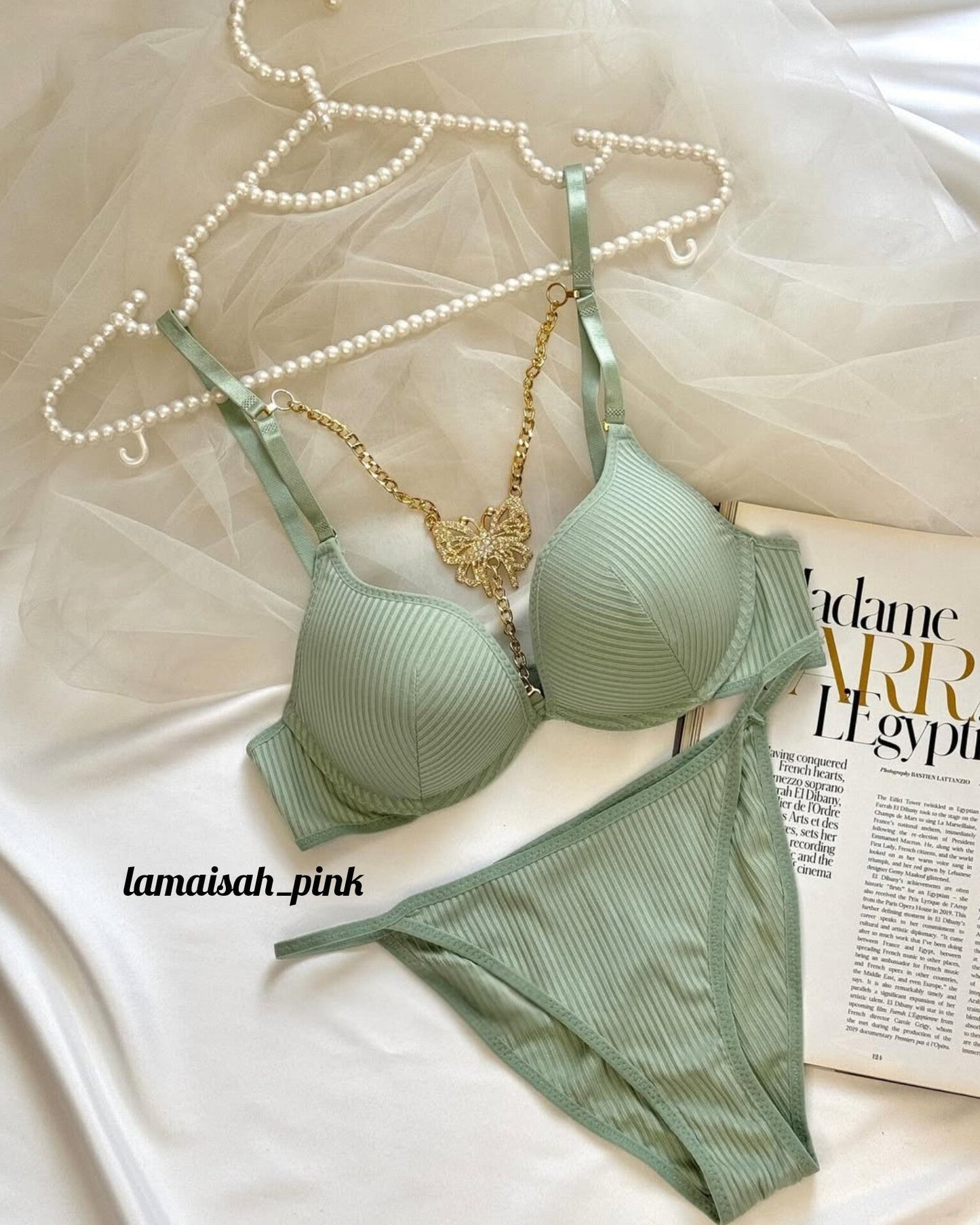 Butterfly Centre Jewel Bra Set