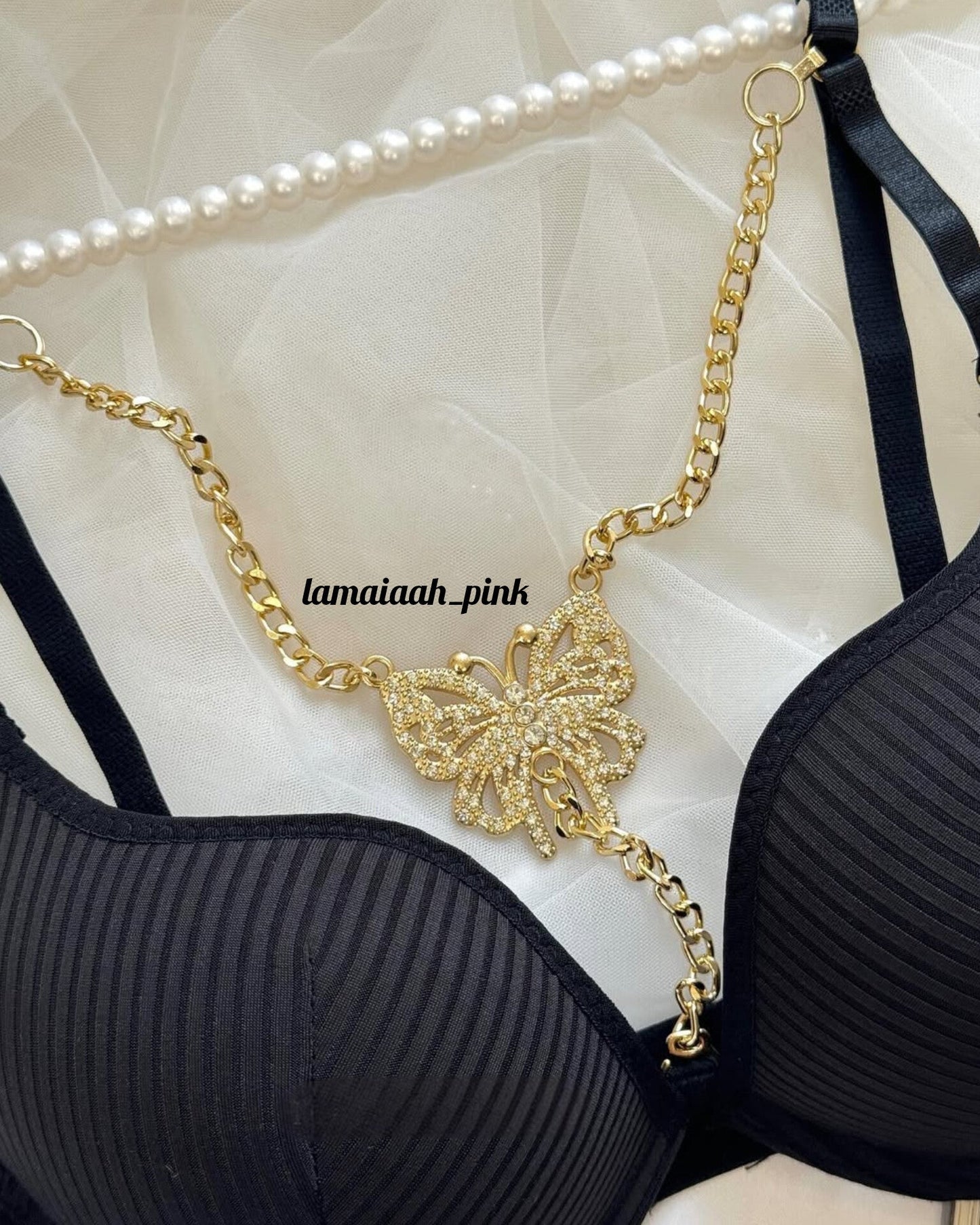 Butterfly Centre Jewel Bra Set