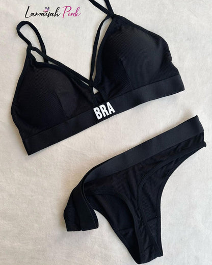 BRA Written Light Padded Bra Set.