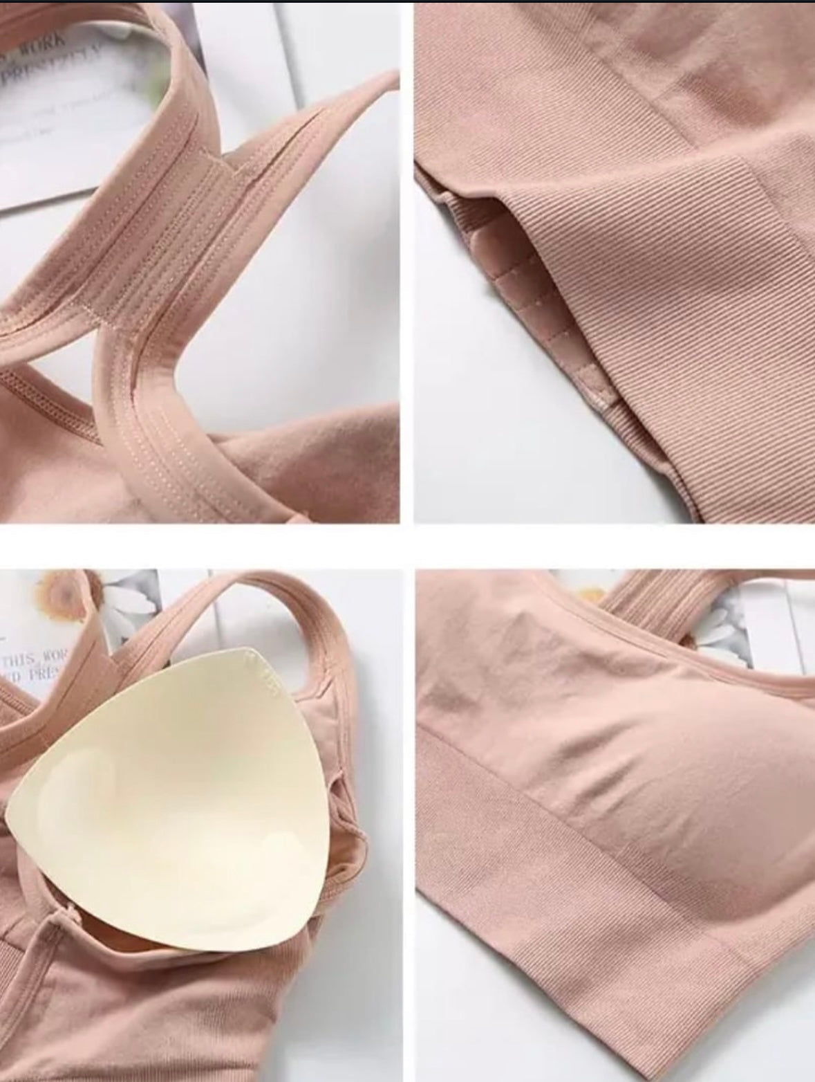 Back Hooks Sport Bra(removable pads)