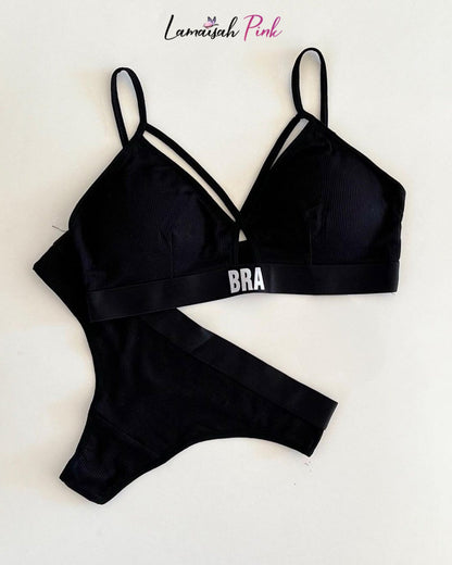 BRA Written Light Padded Bra Set.