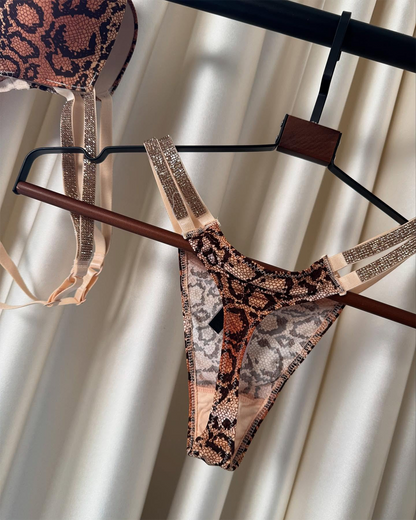 Golden Snake Print Original VS Bra Set(Imported)