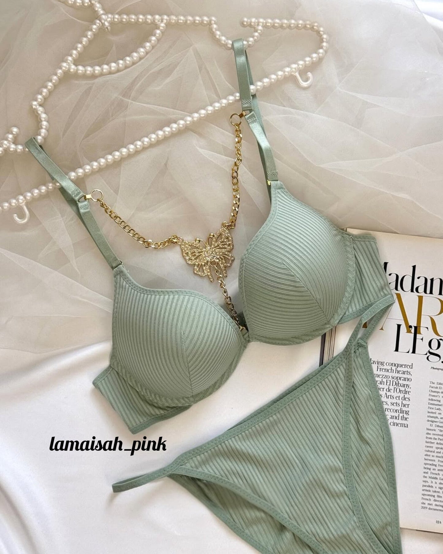 Butterfly Centre Jewel Bra Set