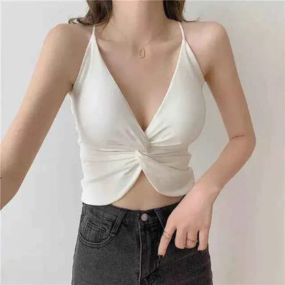 Bow Sleevless Soft Crop Top